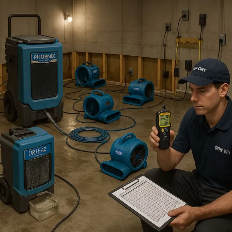 Structural Drying and Dehumidification process in Harleigh, PA